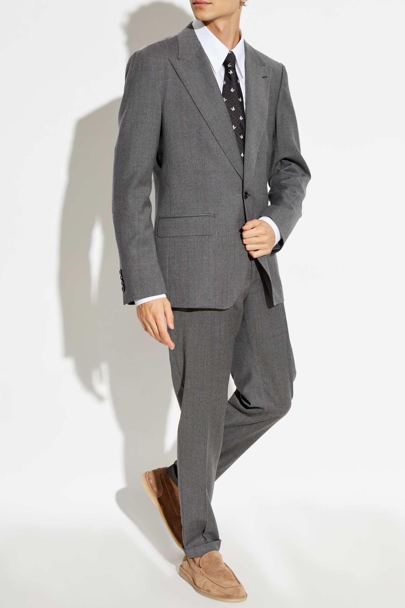 Dolce & Gabbana PURPLE WOOL TROUSERS WITH CREASE パンツ 上質 Dolce & Gabbana Elegant Plaid Wool Dress Pants • Dolce